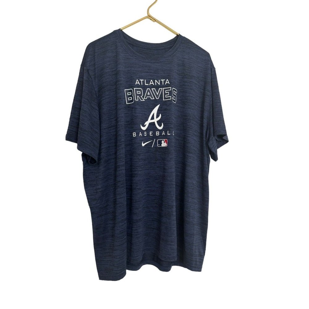 Atlanta Braves Shirt Mens 4XL Blue Short Sleeve MLB Baseball Nike Dri Fit

NWOTs